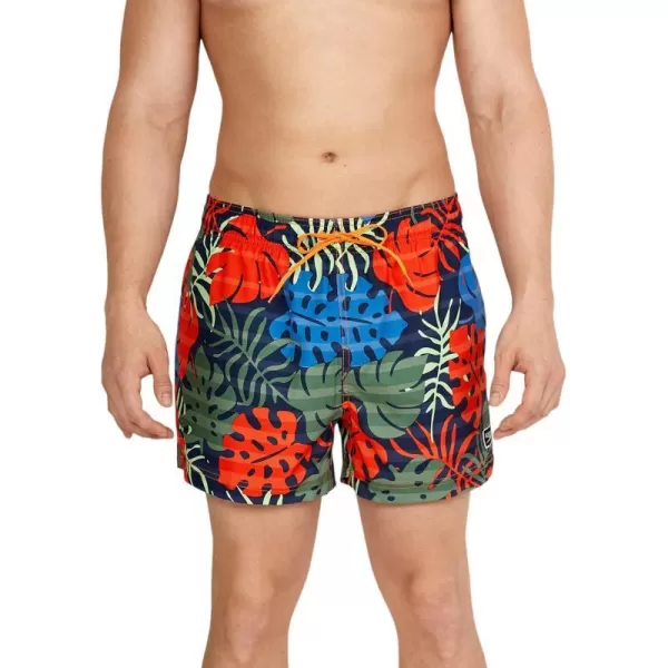 Speedo Mens Swim Trunk Short Length Redondo StripedPalm Peacoat