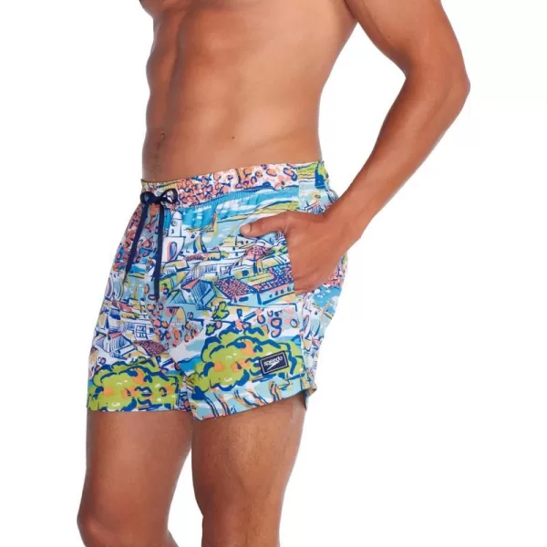 Speedo Mens Swim Trunk Short Length Redondo StripedPort View