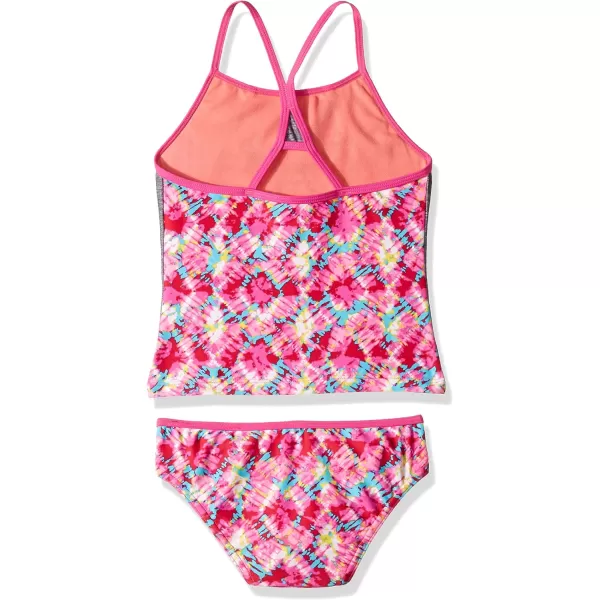 Speedo Rhythmic Tie Dye Tankini Two Piece SwimsuitPink