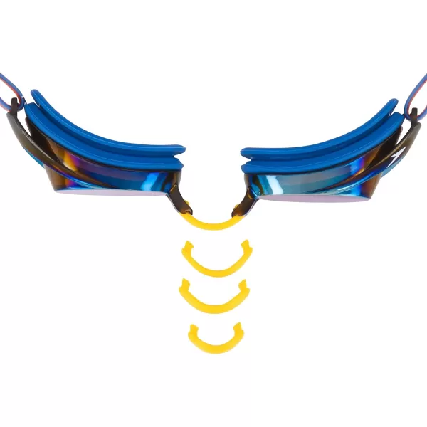 Speedo UnisexAdult Swim Goggles Mirrored Vanquisher 20Bright CobaltAmberGold