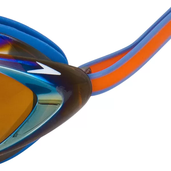 Speedo UnisexAdult Swim Goggles Mirrored Vanquisher 20Bright CobaltAmberGold