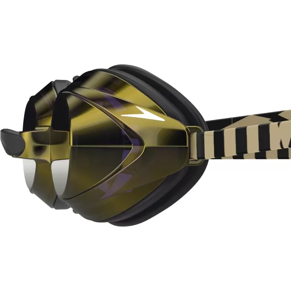 Speedo UnisexAdult Swim Goggles Mirrored Vanquisher 20Hero Speedo BlackBronzeGold Mirror