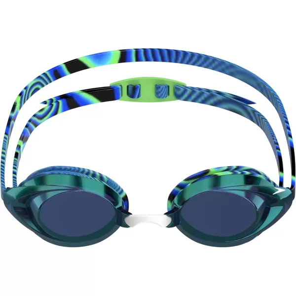 Speedo UnisexAdult Swim Goggles Mirrored Vanquisher 20Neon Depths Ltd