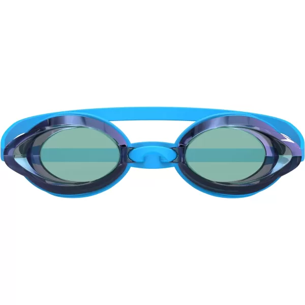 Speedo UnisexAdult Swim Goggles Mirrored Vanquisher 20Tlat Aero BlueSteelIrismirror