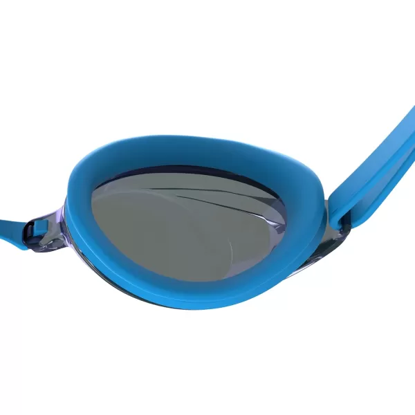 Speedo UnisexAdult Swim Goggles Mirrored Vanquisher 20Tlat Aero BlueSteelIrismirror