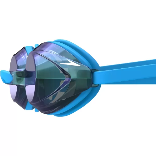 Speedo UnisexAdult Swim Goggles Mirrored Vanquisher 20Tlat Aero BlueSteelIrismirror