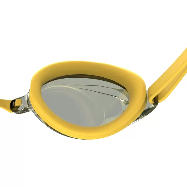 Speedo UnisexAdult Swim Goggles Mirrored Vanquisher 20Tlat Bright GoldSteelGoldmirror