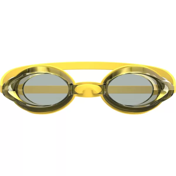 Speedo UnisexAdult Swim Goggles Mirrored Vanquisher 20Tlat Bright GoldSteelGoldmirror