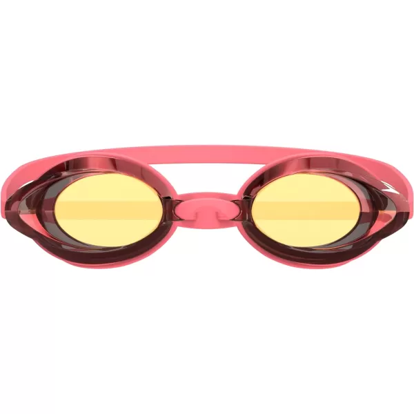 Speedo UnisexAdult Swim Goggles Mirrored Vanquisher 20Tlat Desert OrangeSteelCrimsonmirror