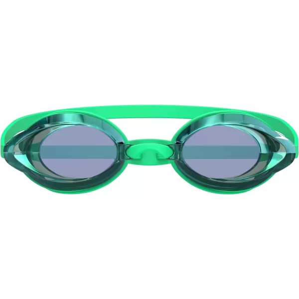 Speedo UnisexAdult Swim Goggles Mirrored Vanquisher 20Tlat Kelly GreenSteelEmeraldmirror