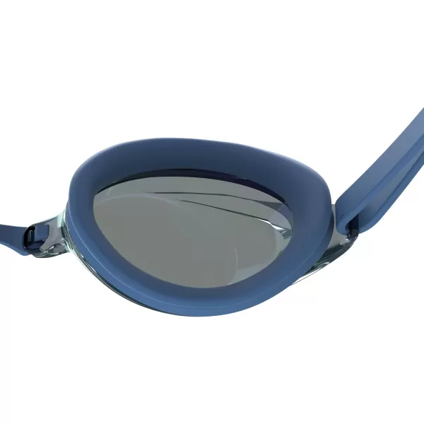 Speedo UnisexAdult Swim Goggles Mirrored Vanquisher 20Tlat NavySteelIrismirror