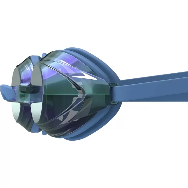 Speedo UnisexAdult Swim Goggles Mirrored Vanquisher 20Tlat NavySteelIrismirror