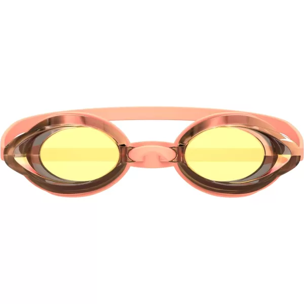 Speedo UnisexAdult Swim Goggles Mirrored Vanquisher 20Tlat OrangeSteelAblazemirror