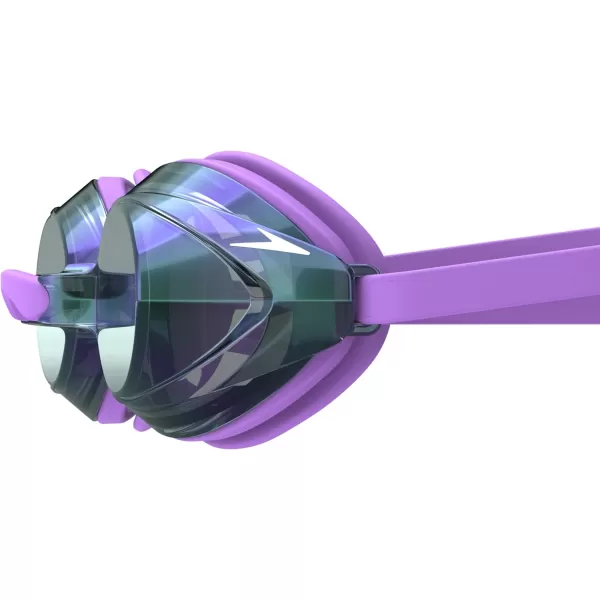 Speedo UnisexAdult Swim Goggles Mirrored Vanquisher 20Tlat PurpleSteelIrismirror
