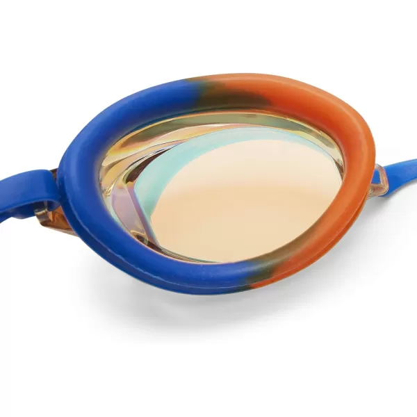 Speedo UnisexAdult Swim Goggles Vanquisher Extended ViewMirrored Blue OrangeAmberGold