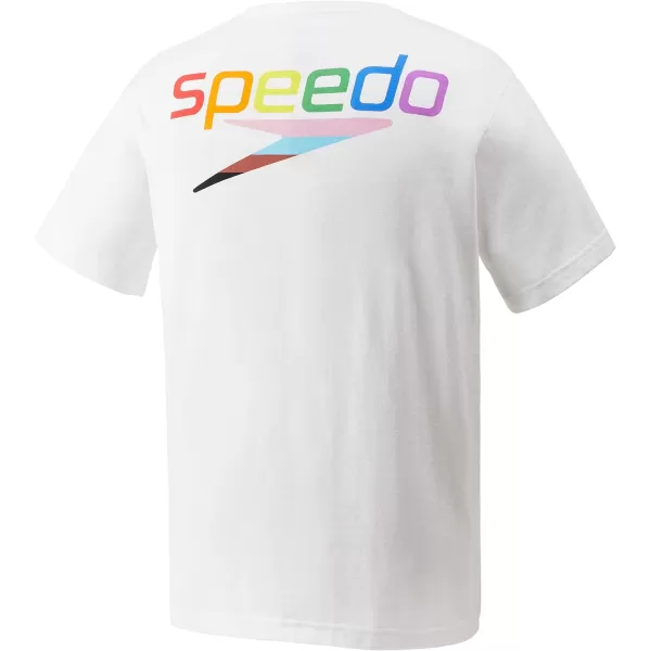 Speedo UnisexAdult TShirt Short Sleeve Crew Neck Pride GraphicWhite 2021