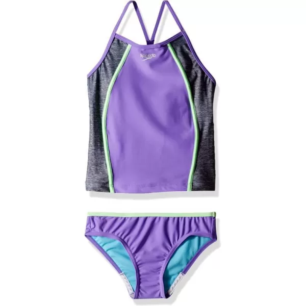 Speedo Rhythmic Tie Dye Tankini Two Piece SwimsuitHeather Lavender Purple