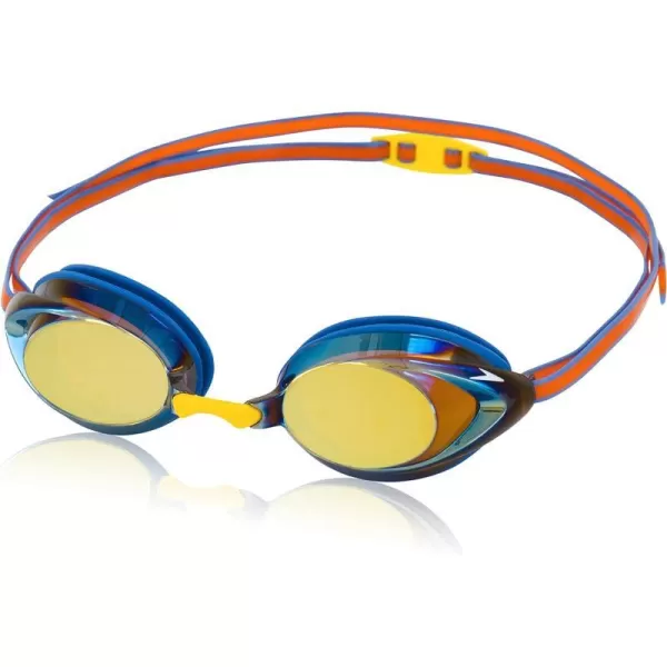 Speedo UnisexAdult Swim Goggles Mirrored Vanquisher 20Bright CobaltAmberGold