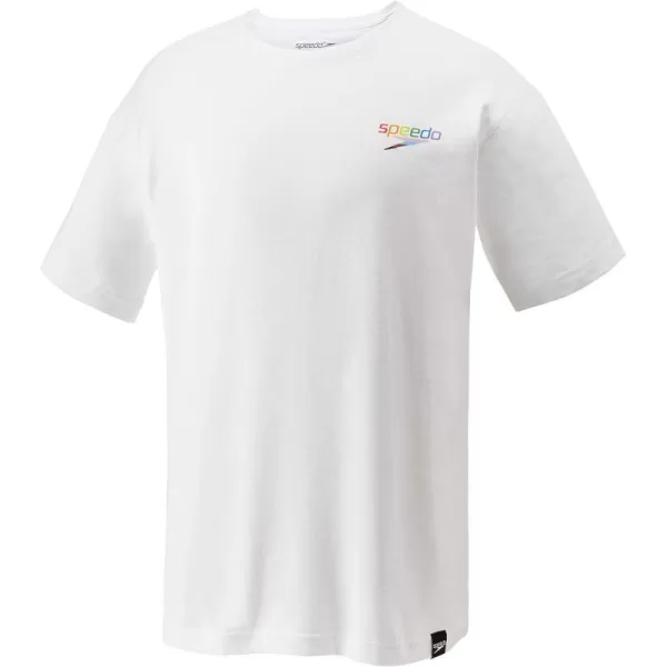 Speedo UnisexAdult TShirt Short Sleeve Crew Neck Pride GraphicWhite 2021