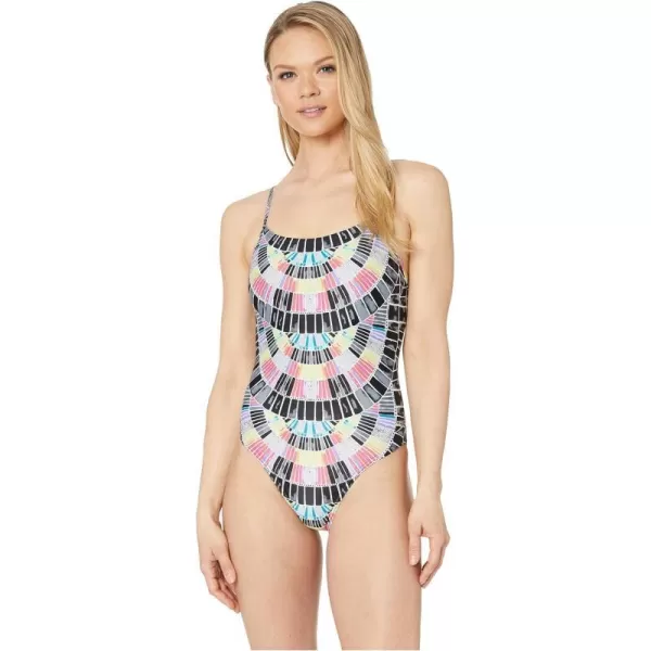 Speedo Womens Swimsuit One Piece PowerFlex Relay Back PrintedMulti