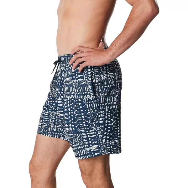 Speedo Mens Swim Trunk Mid Length Redondo PrintedBatik Moonlit Ocean