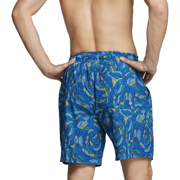 Speedo Mens Swim Trunk Mid Length Redondo PrintedBlue Lemonade