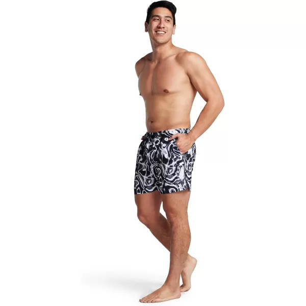 Speedo Mens Swim Trunk Mid Length Redondo PrintedGloss Glow