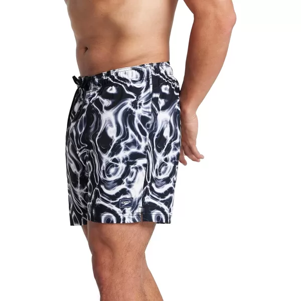 Speedo Mens Swim Trunk Mid Length Redondo PrintedGloss Glow