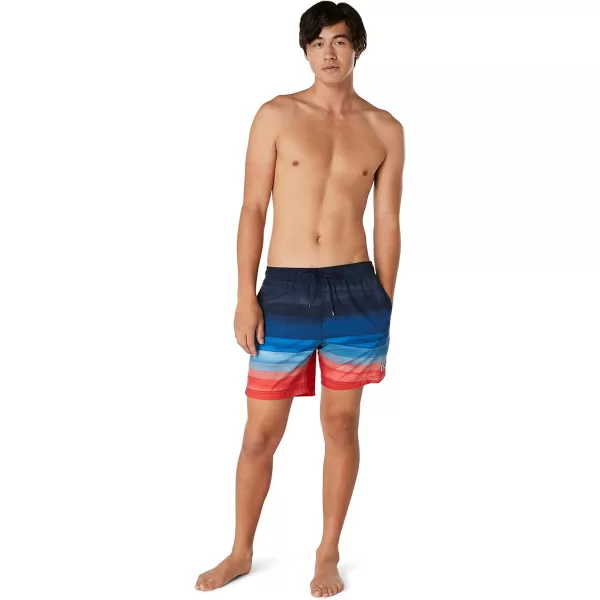 Speedo Mens Swim Trunk Mid Length Redondo PrintedHorizon View Peacoat