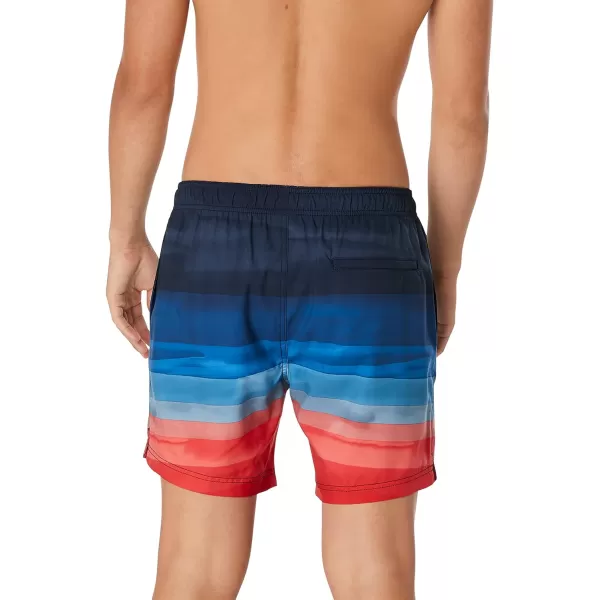 Speedo Mens Swim Trunk Mid Length Redondo PrintedHorizon View Peacoat