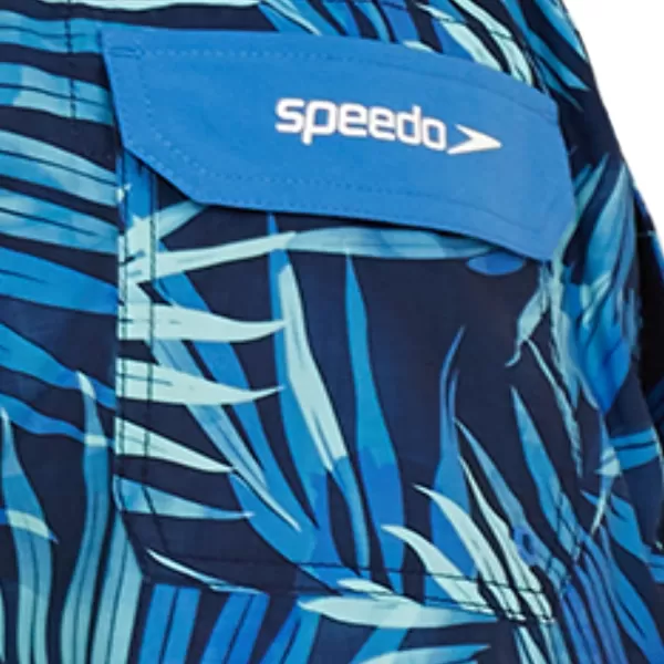 Speedo Mens Swim Trunk Mid Length Redondo PrintedPalm Peacoat