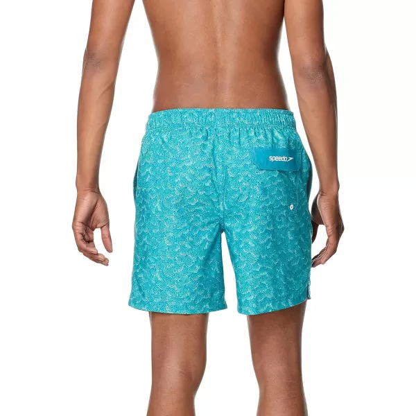 Speedo Mens Swim Trunk Mid Length Redondo PrintedPuzzle Ocean Depths