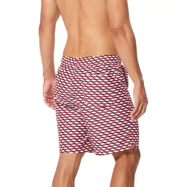 Speedo Mens Swim Trunk Mid Length Redondo PrintedRwb Speedo Red