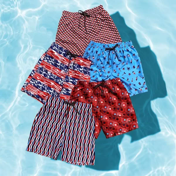 Speedo Mens Swim Trunk Mid Length Redondo PrintedSpeedo Red Fireworks