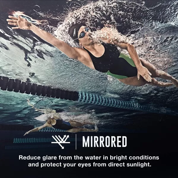 Speedo Womens Swim Goggles Mirrored Vanquisher 20WhiteRainbow
