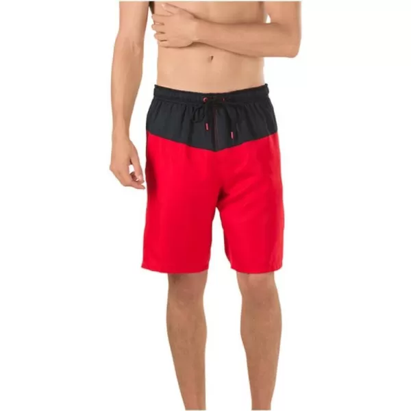 Speedo Mens Swim Trunk Knee Length Volley ColorblockDiscontinuedAtomic Red