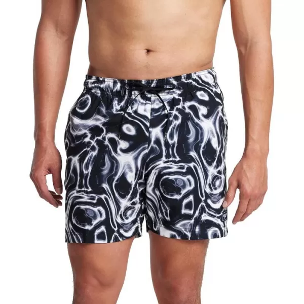 Speedo Mens Swim Trunk Mid Length Redondo PrintedGloss Glow