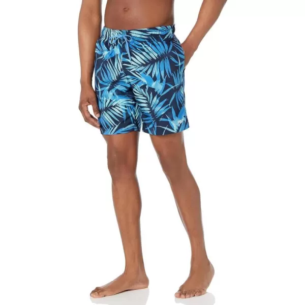 Speedo Mens Swim Trunk Mid Length Redondo PrintedPalm Peacoat