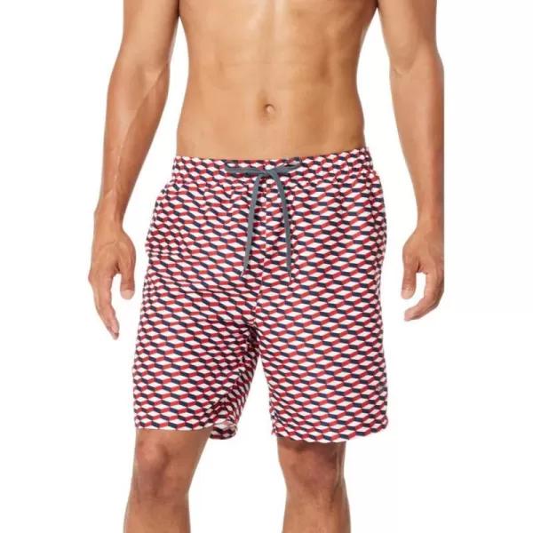 Speedo Mens Swim Trunk Mid Length Redondo PrintedRwb Speedo Red