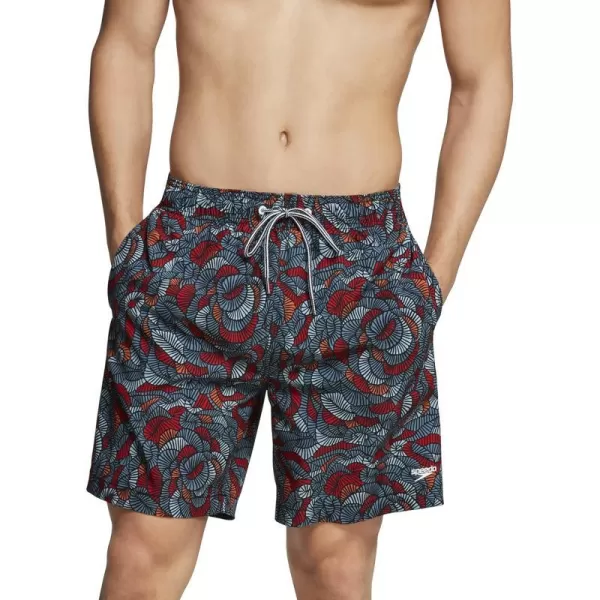 Speedo Mens Swim Trunk Mid Length Redondo PrintedSpeedo Black