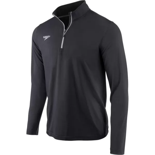 Speedo UnisexAdult Uv Long Sleeve Shirt Quarter Zip Team Warm UpSpeedo Black