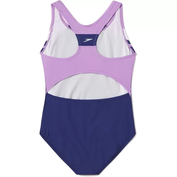 Speedo Girls Swimsuit One Piece Infinity Splice Thick Strap2023 Sweet Taro