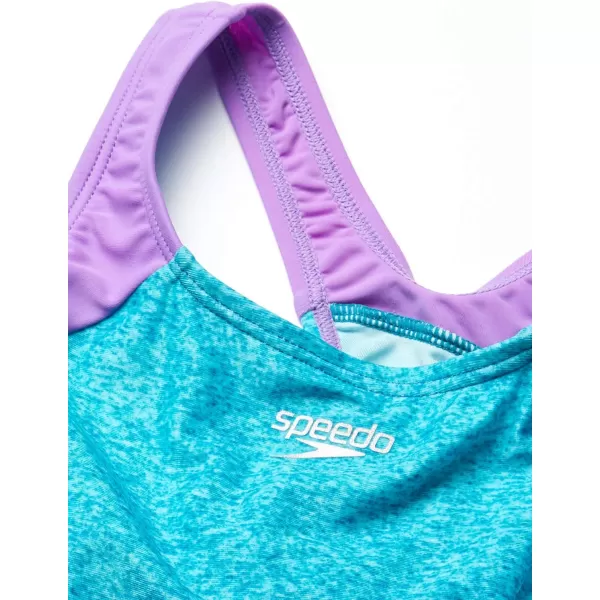 Speedo Girls Swimsuit One Piece Infinity Splice Thick StrapCapri Blue