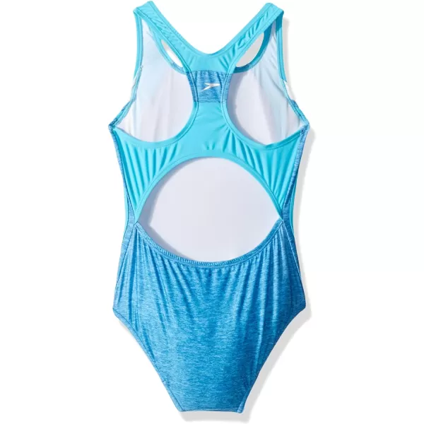 Speedo Girls Swimsuit One Piece Infinity Splice Thick StrapDeep Sapphire