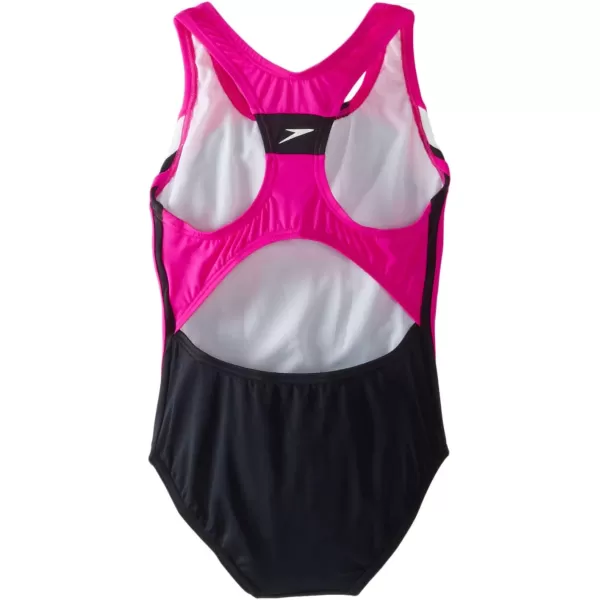 Speedo Girls Swimsuit One Piece Infinity Splice Thick StrapNew Blush
