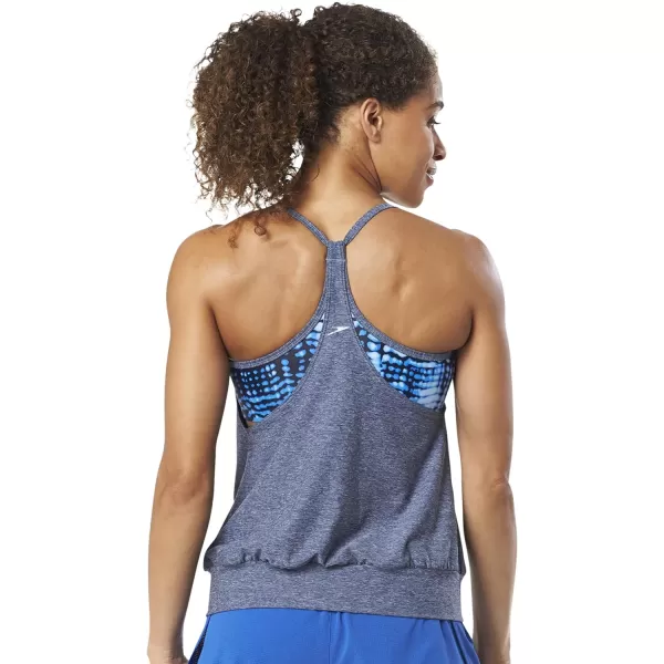 Speedo Womens Swimsuit Top Tankini BlousonBlue Smoke