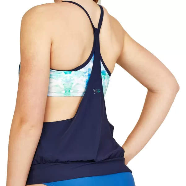 Speedo Womens Swimsuit Top Tankini BlousonSpeedo Navy