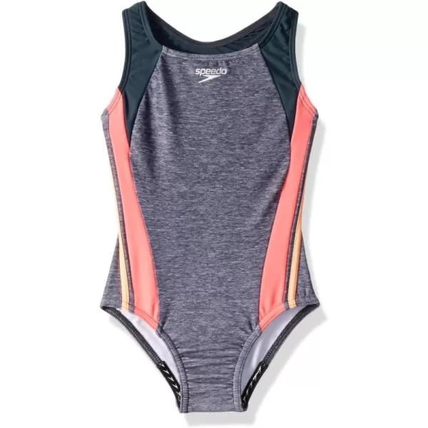 Speedo Girls Swimsuit One Piece Infinity Splice Thick StrapGrey