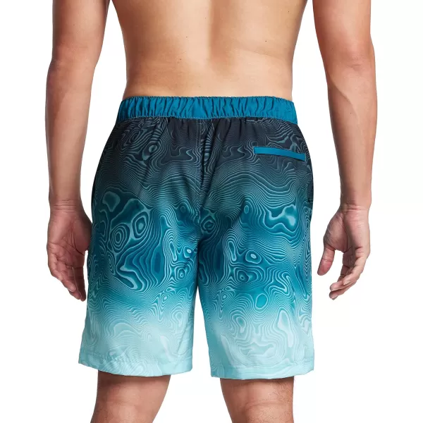 Mens Swim Trunk Knee Length Boardshort Bondi Printed20 Abyss Blend Anthracite