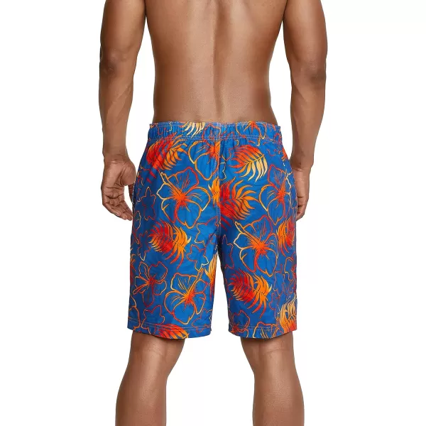 Mens Swim Trunk Knee Length Boardshort Bondi Printed20 Blend Bright Cobalt